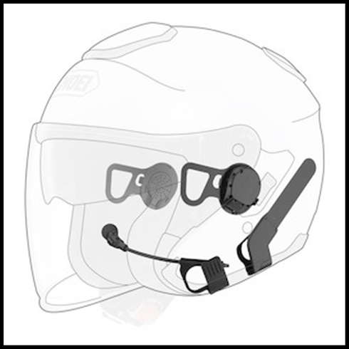 SENA 10U Motorcycle Bluetooth Communication System & HR01 HB Remote - Shoei J-Cruise Helmets