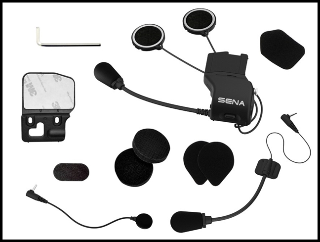 SENA Universal Helmet Clamp Kit with Microphones - Compatible with Sena 20S, 20S EVO, and 30K