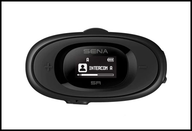 SENA 5R Motorcycle Bluetooth Communication System with HD Speakes and LCD Screen