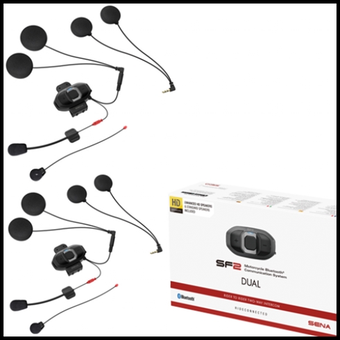 Sierra Electronics | SENA SF2 Rider to Rider Bluetooth Communication System with Dual Set - Dual Pack SF Series | SENA-SF2-03D