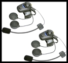 SENA SMH5D-FM-UNIV Bluetooth Headset with Built-in FM Tuner and Universal Microphone Kit - Dual Pack