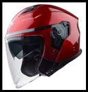 VEGA MAGNA OPEN FACE TOURING HELMET WITH FACE SHIELD AND DROP-DOWN SUNSHIELD - CANDY RED