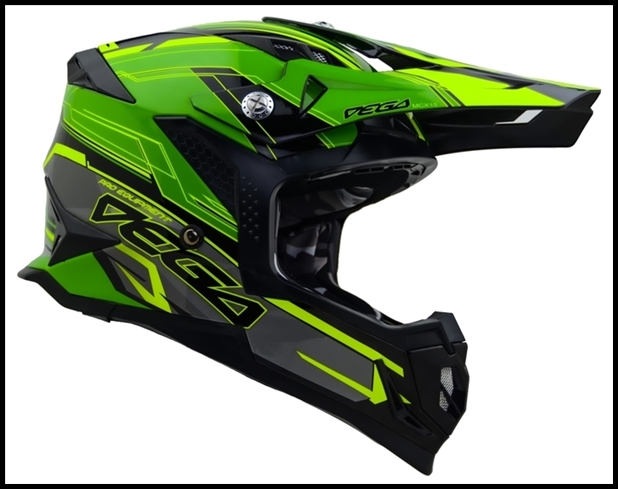 VEGA MCX ADVANCED OFF-ROAD FULL FACE HELMET - GREEN STINGER GRAPHIC