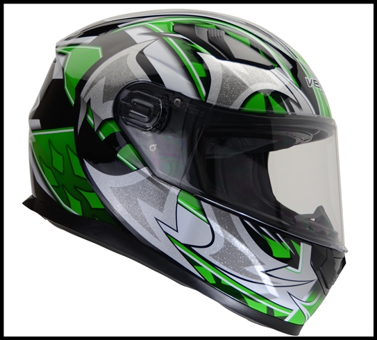 VEGA ULTRA 2 FULL FACE HELMET - GREEN SHURIKEN GRAPHIC