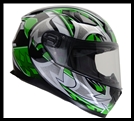 VEGA ULTRA 2 FULL FACE HELMET - GREEN SHURIKEN GRAPHIC