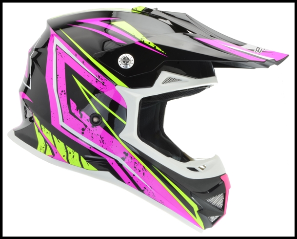 Vega Mighty X2 Jr Off Road Helmet Pink Tactic Graphic