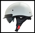 VEGA WARRIOR HALF HELMET WITH DROP DOWN SUN SHIELD - PEARL WHITE