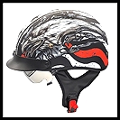 VEGA WARRIOR 2 HALF HELMET WITH DROP DOWN MIRRORED SUN SHIELD - PATRIOTIC EAGLE BACK THE RED